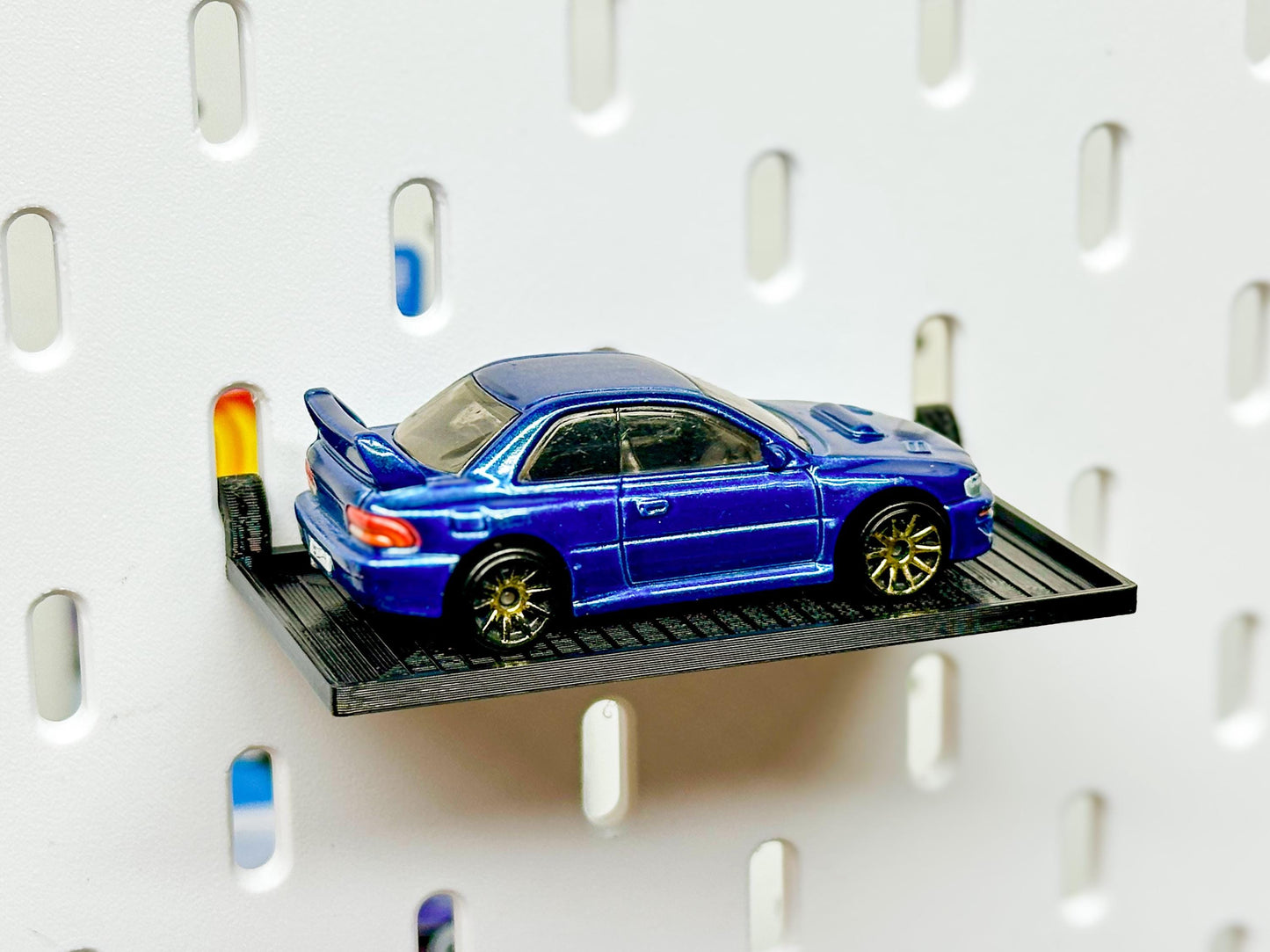 Diecast Car Shelves, IKEA SKADIS Compatible, Perfect for Displaying Your Open Die Cast Cars Collection on SKADIS Pegboard, Flat or Angled