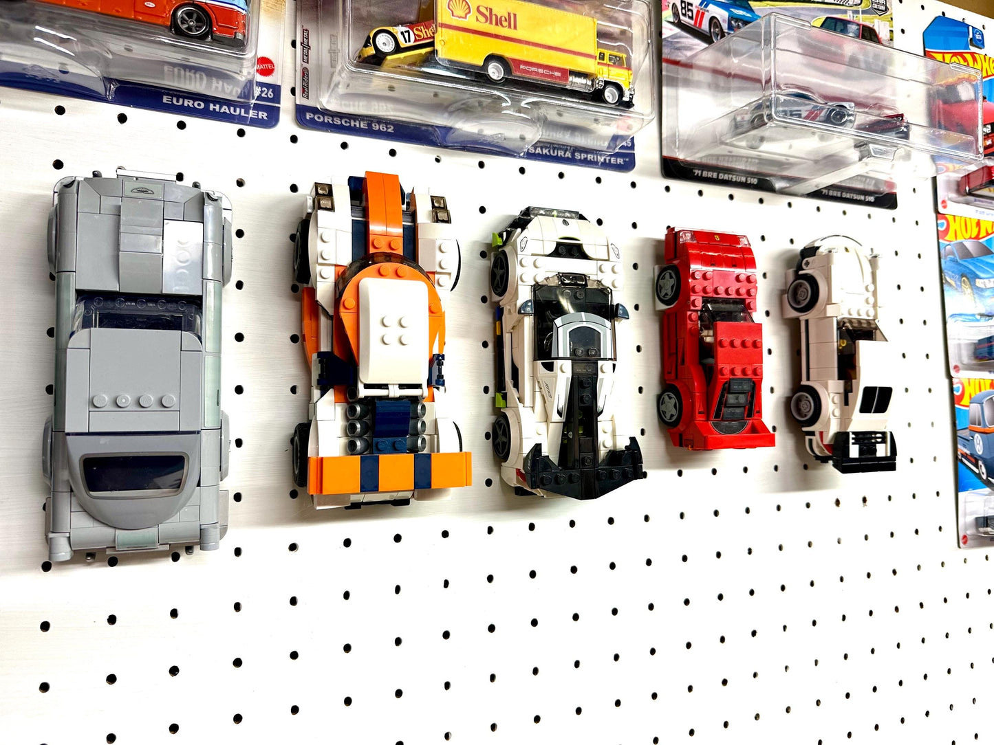 Pegboard Hooks for Brick Cars - Fits 1/8" & 1/4" Pegboards - 4-Stud or 6-Stud Options Available
