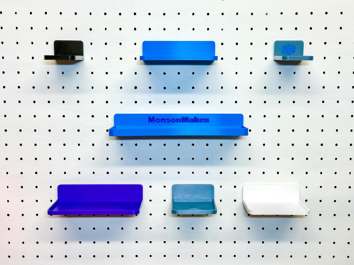 Pegboard Storage Shelves - Fits 1/8" & 1/4" Pegboards - Versatile Organization Solution