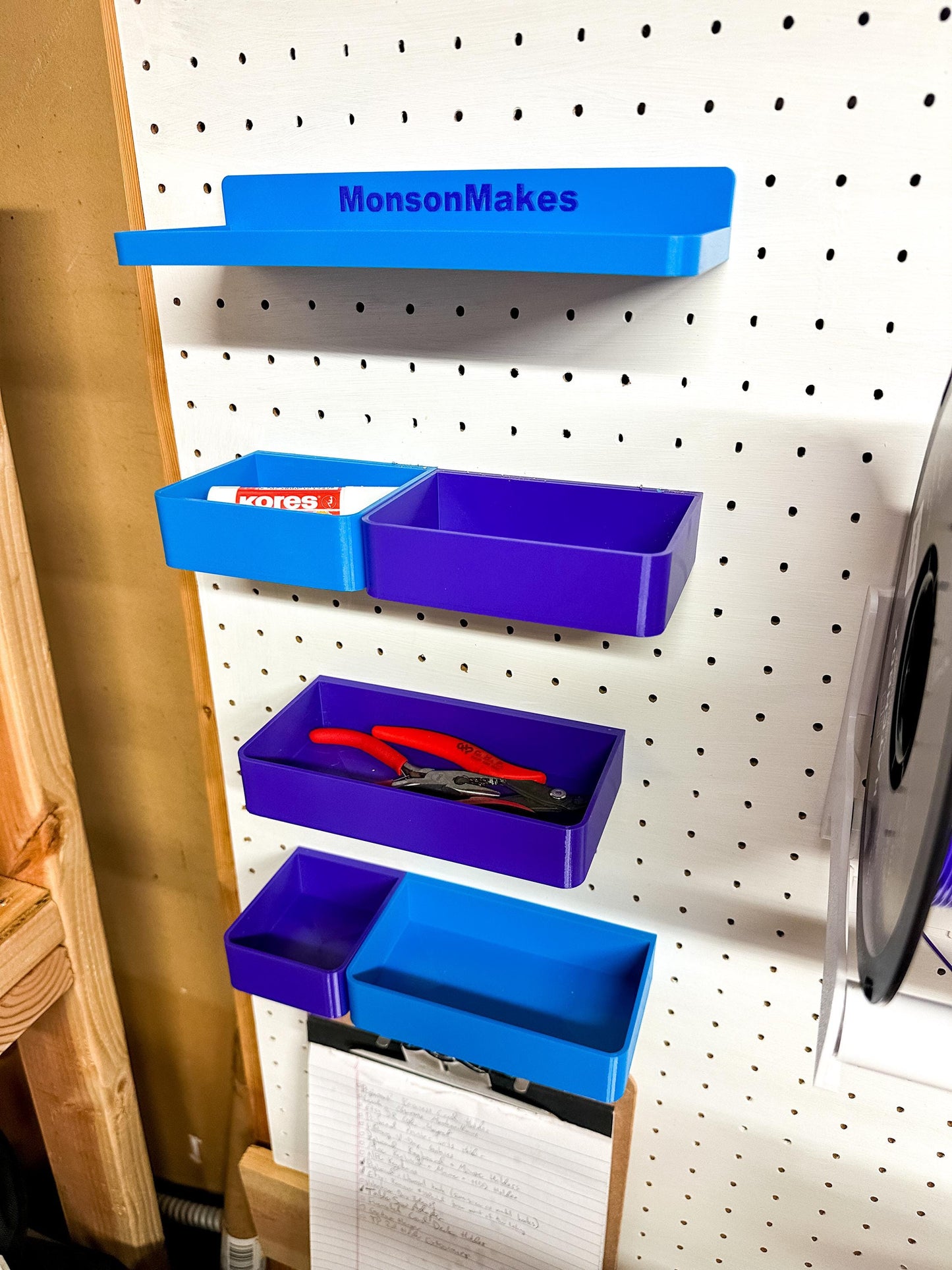 Pegboard Storage Bins - Fits 1/8" & 1/4" Pegboards - Versatile Organization Solution