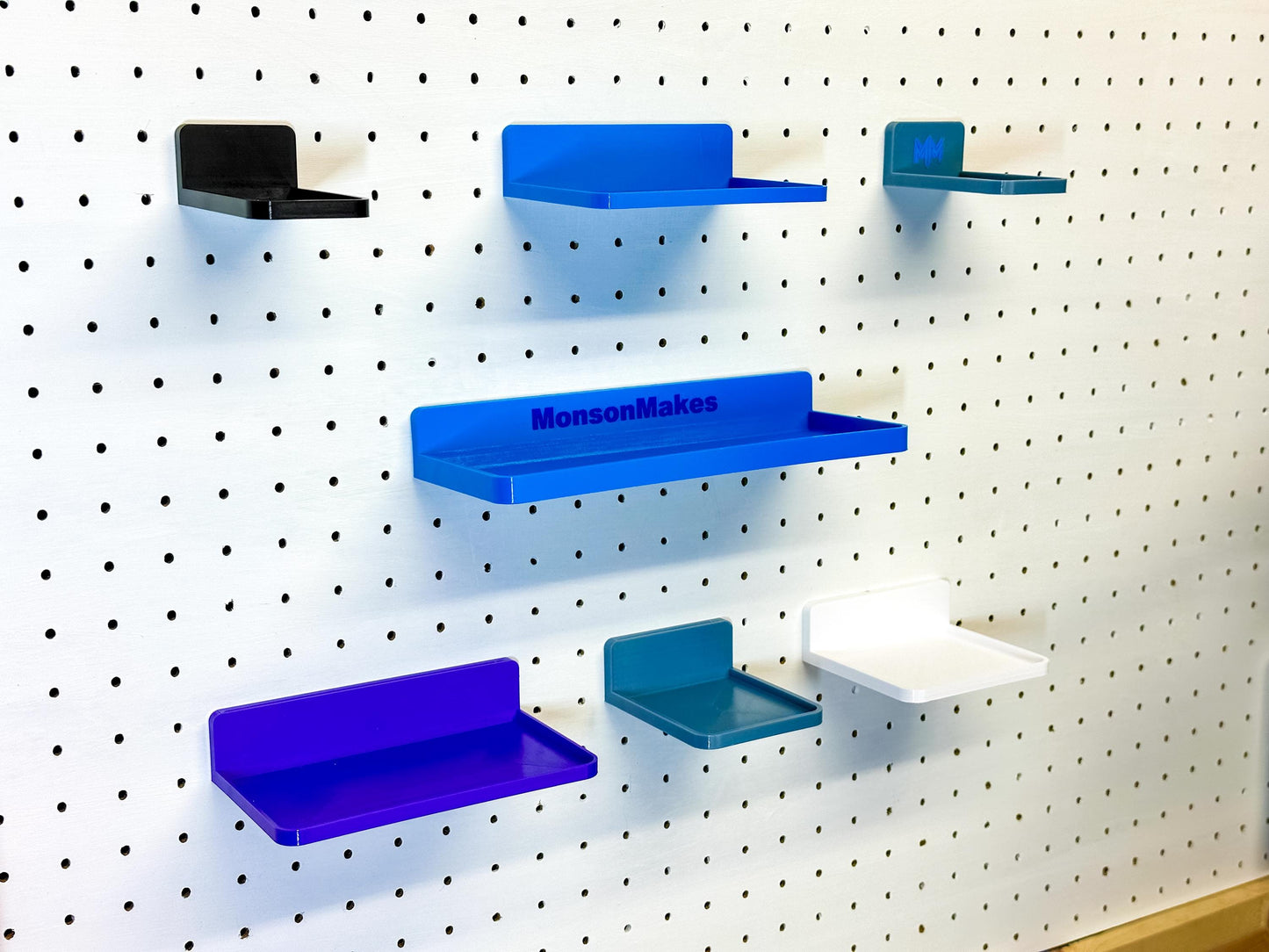 Pegboard Storage Shelves - Fits 1/8" & 1/4" Pegboards - Versatile Organization Solution