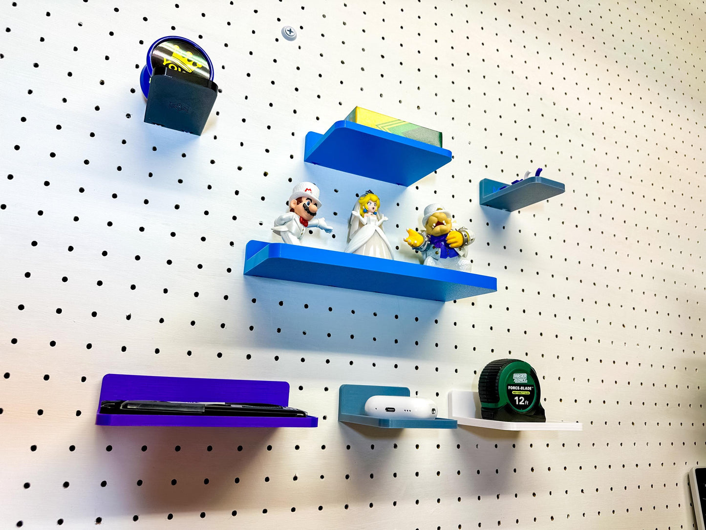 Pegboard Storage Shelves - Fits 1/8" & 1/4" Pegboards - Versatile Organization Solution