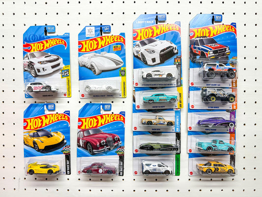 Hot Wheels Pegboard Hooks, Low Profile, Perfect for Diecast Car Displays and Other Blister Pack Collectibles