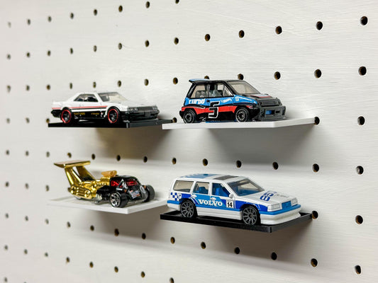 Flat Hot Wheels Pegboard Shelves - Perfect for Displaying Your Open Die Cast Cars Collection